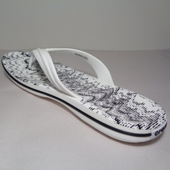Crocs Size 10 CROCBAND CARDIO WAVE FLIP White Black Sandals New Men\'s Shoes main image 6